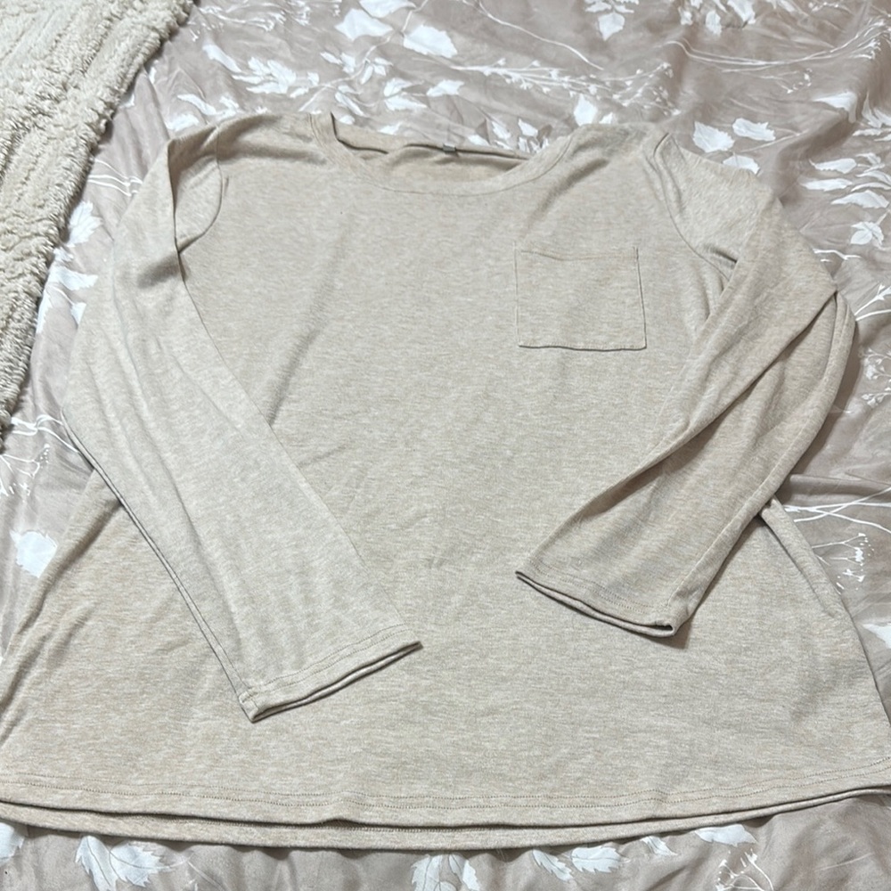 Women's Beige Long Sleeve Top